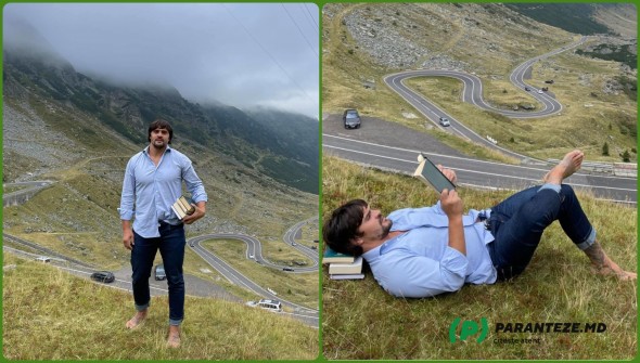 FOTO // Cu cărțile la subraț prin munți. Cum a pozat fostul deputat PD, Țuțu Constantin